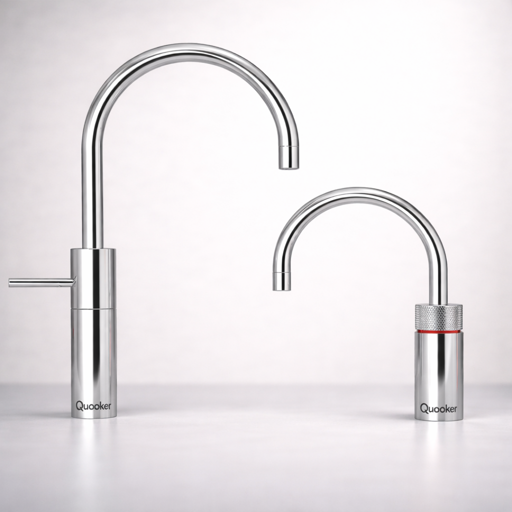 Quooker Nordic Round Twin Taps – Separate Boiling Water Tap Set with Classic Round Design