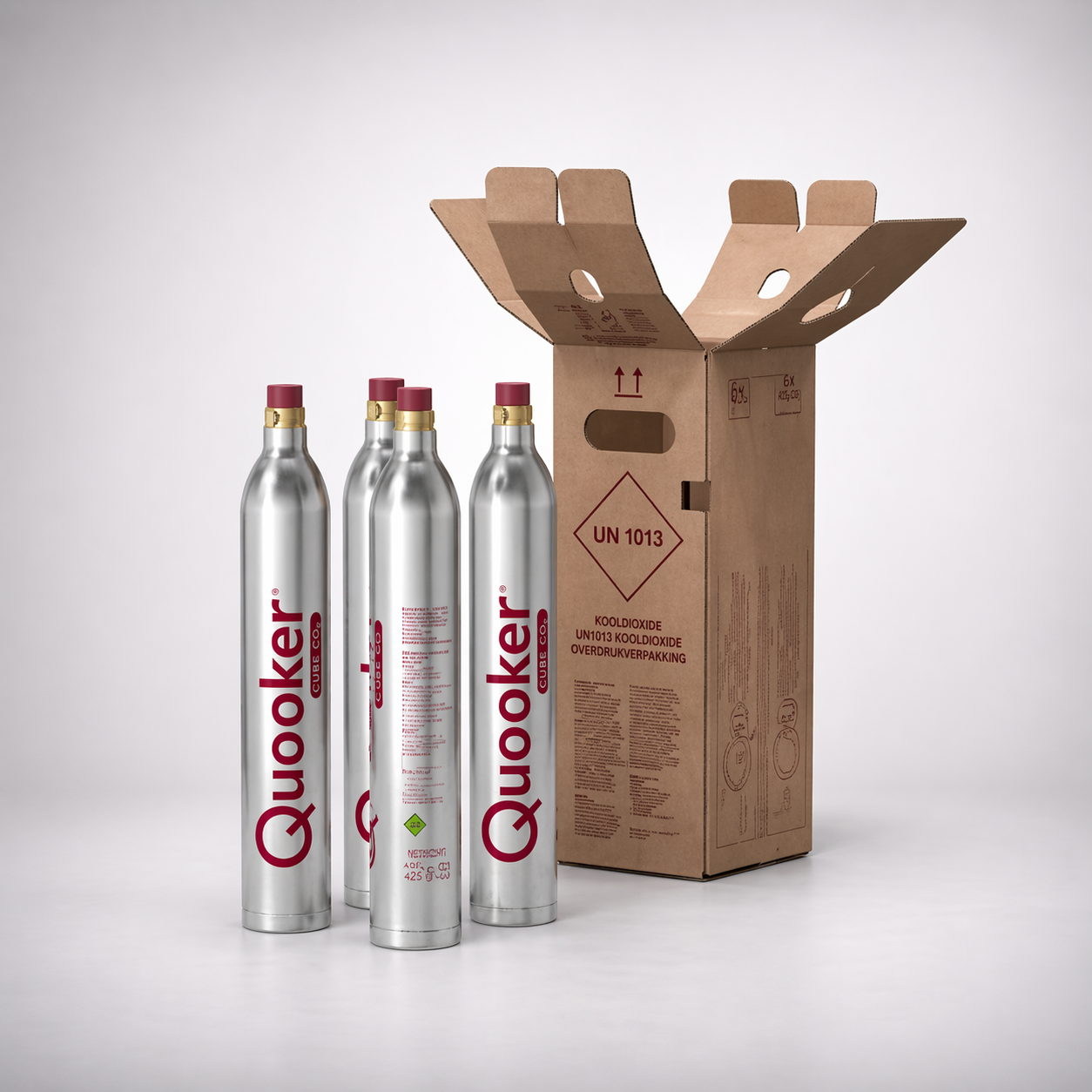 Set of four CO2 cylinders