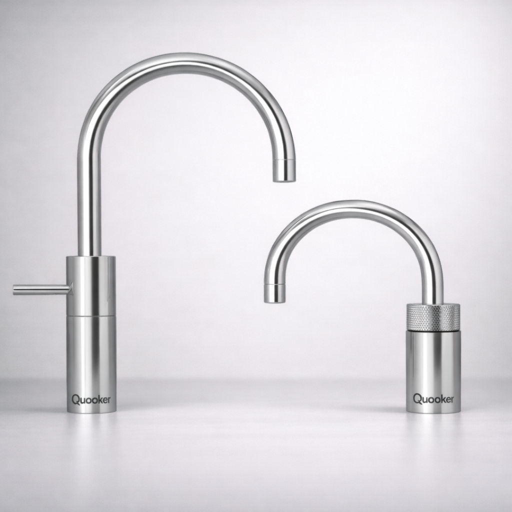 Quooker Nordic Round Twin Taps – Separate Boiling Water Tap Set with Classic Round Design
